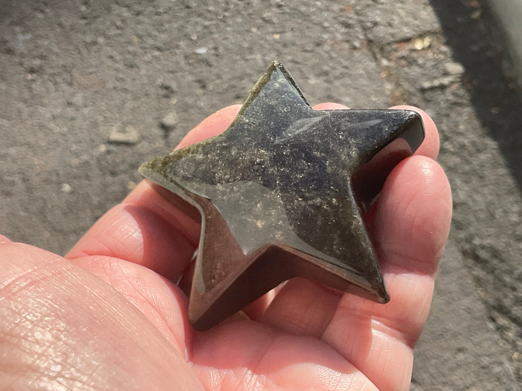 73g Gold Sheen Obsidian Star 2D