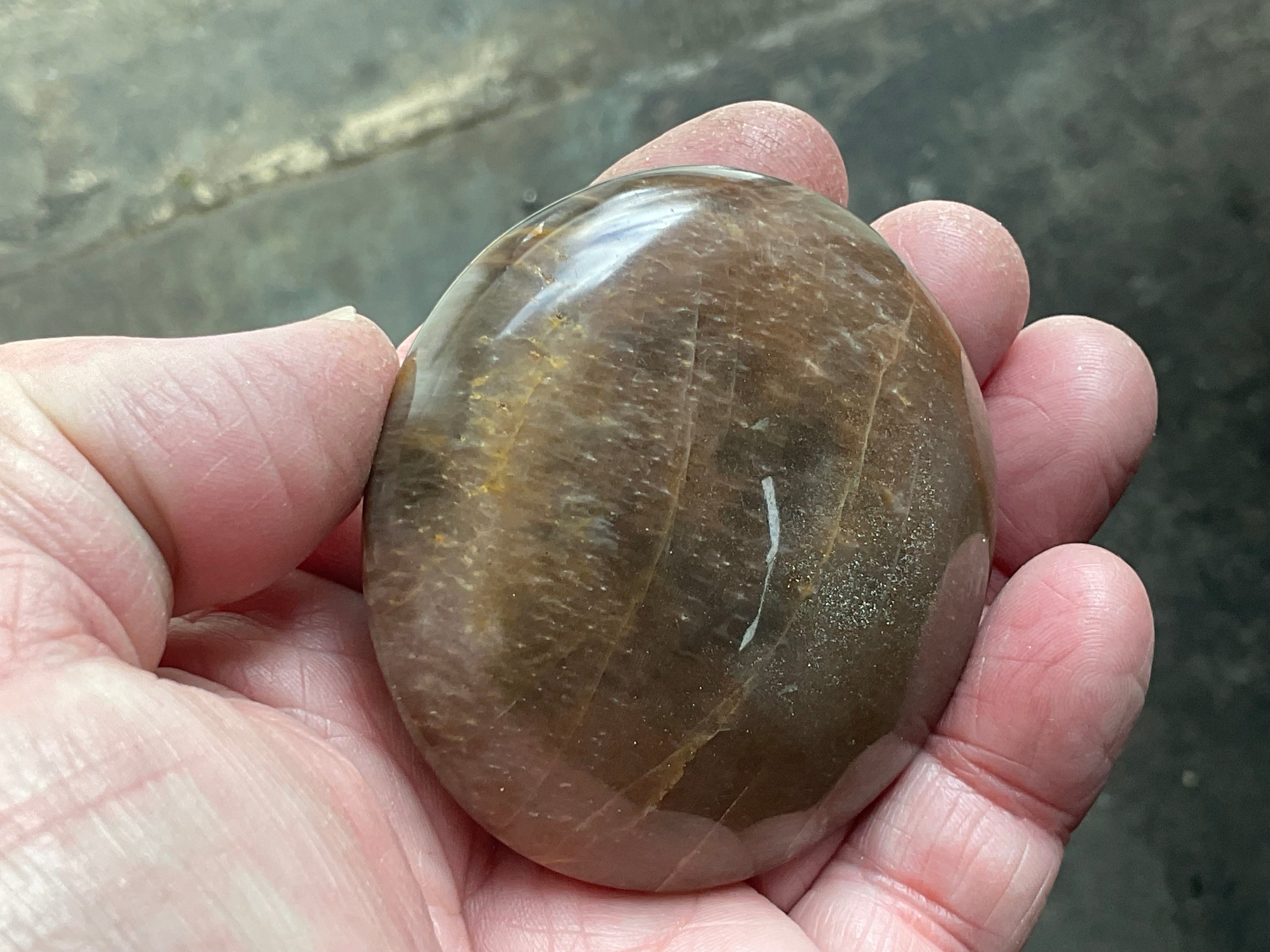 113g Black Moonstone Palmstone 1B