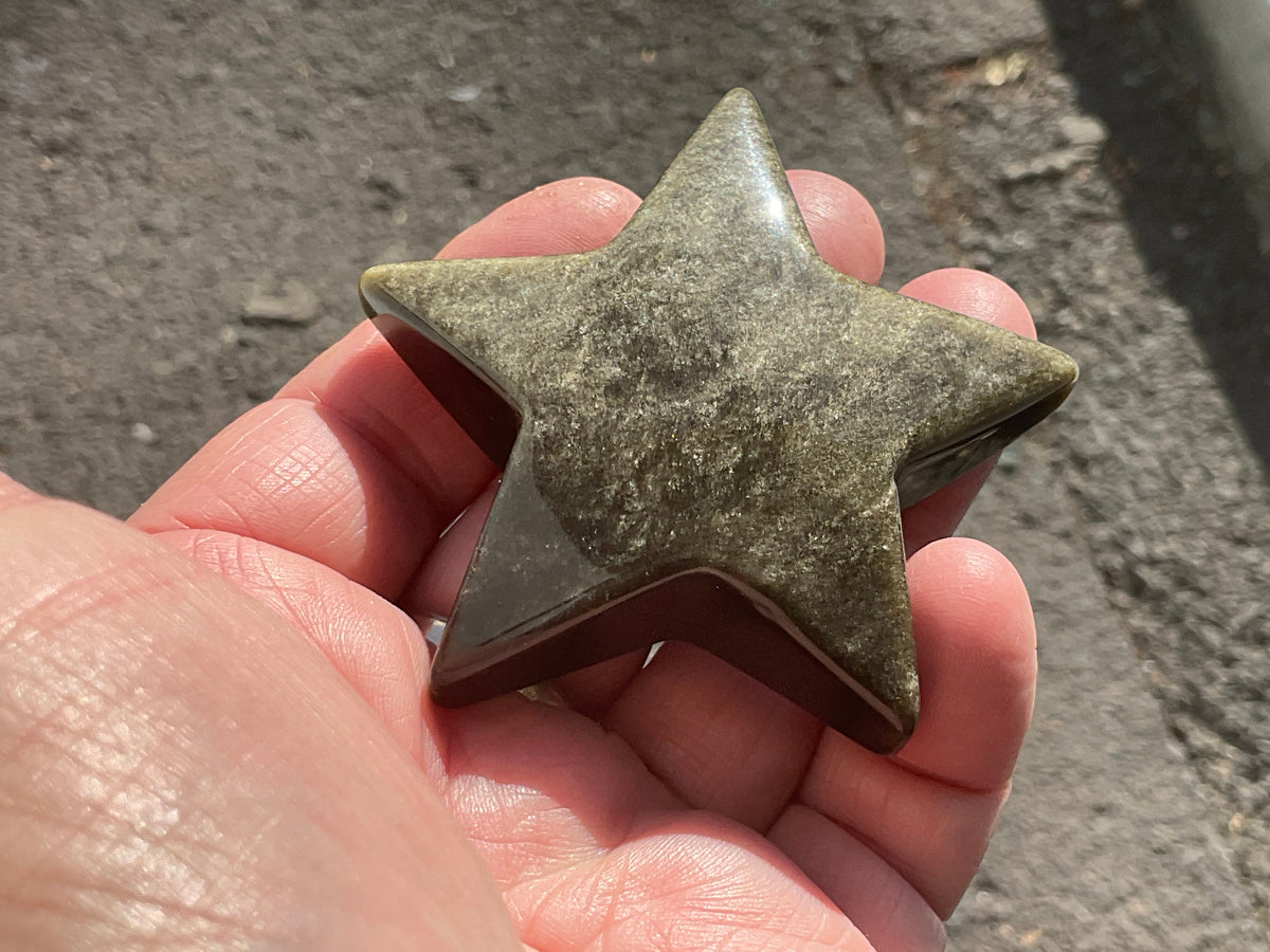 73g Gold Sheen Obsidian Star 2D
