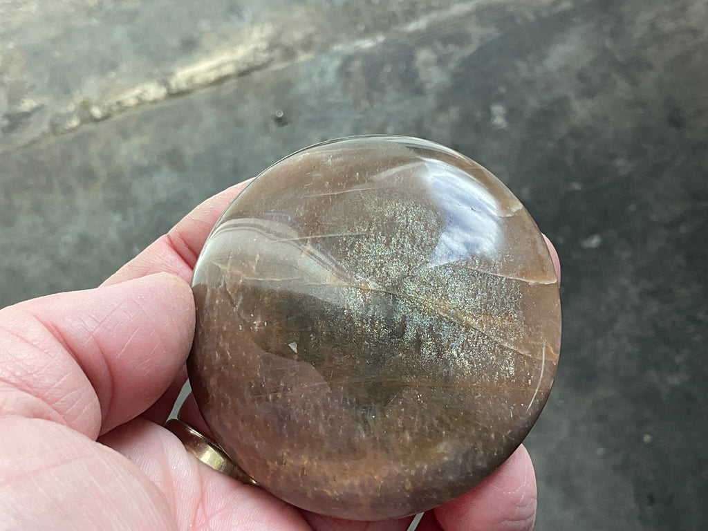 113g Black Moonstone Palmstone 1B