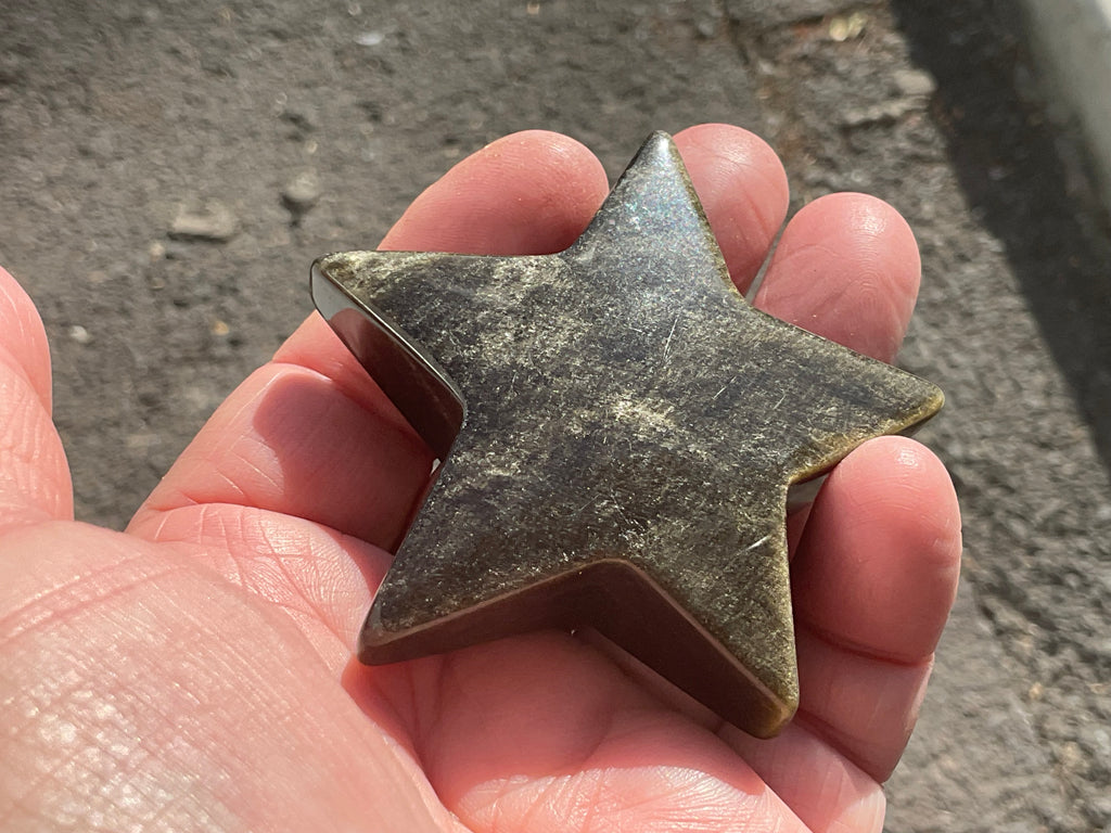 73g Gold Sheen Obsidian Star 2D