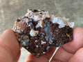 104g Diamond Calcite on Black Siderite with Red Hematite Specimen 7C