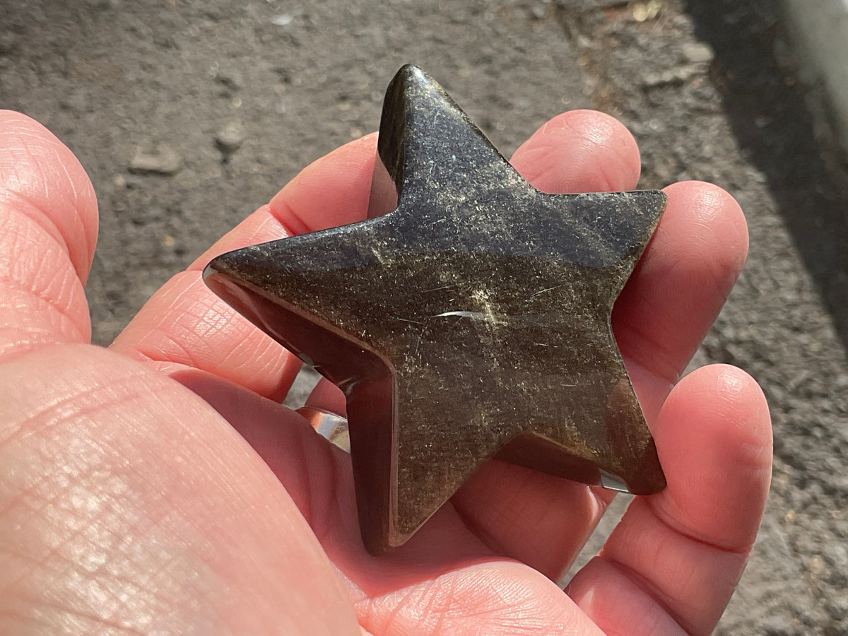 73g Gold Sheen Obsidian Star 2D