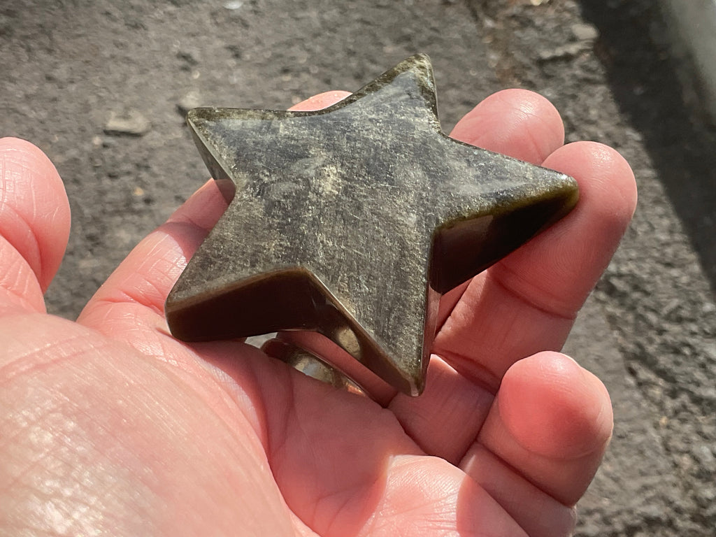 73g Gold Sheen Obsidian Star 2D