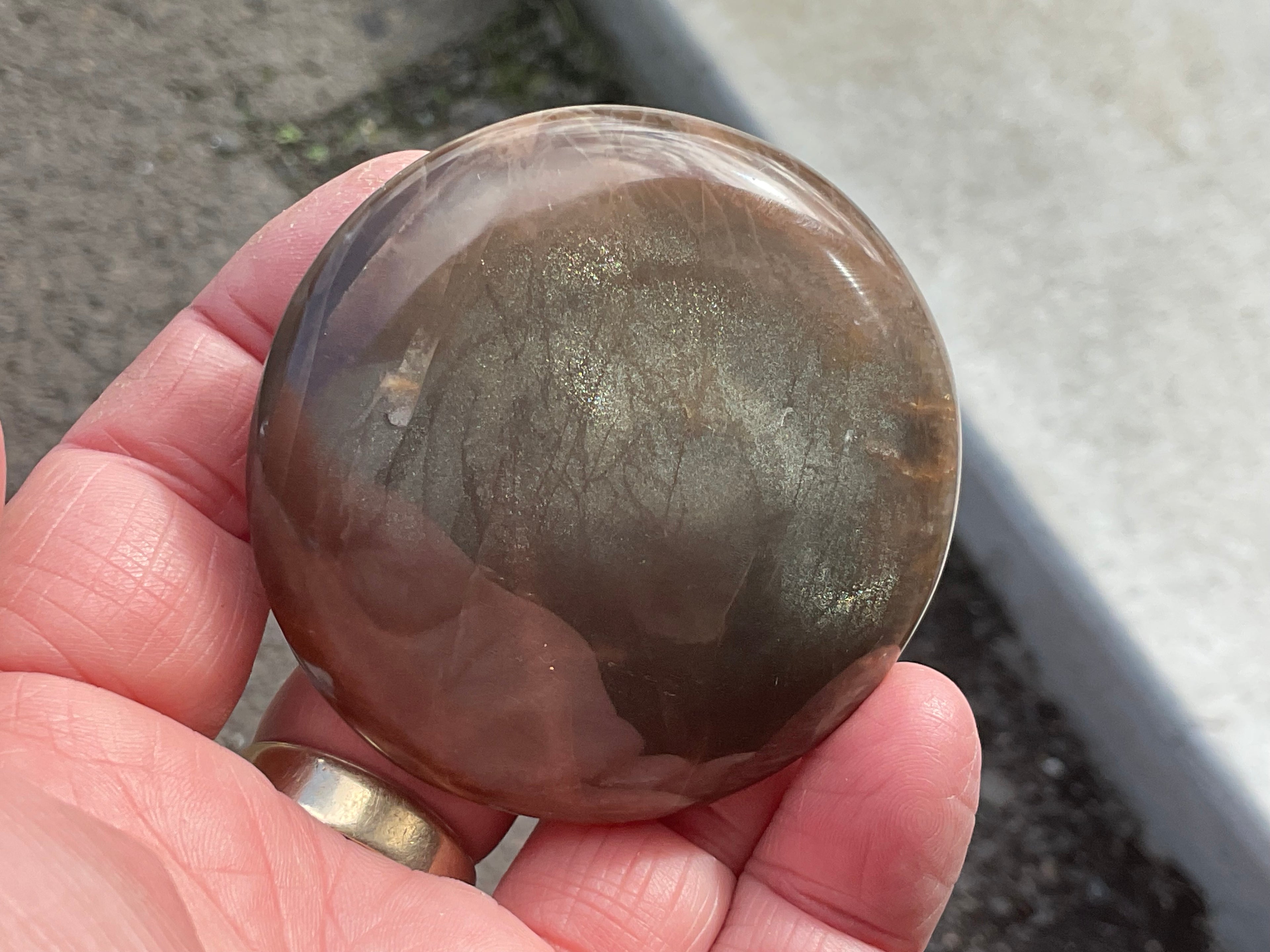 113g Black Moonstone Palmstone 1B