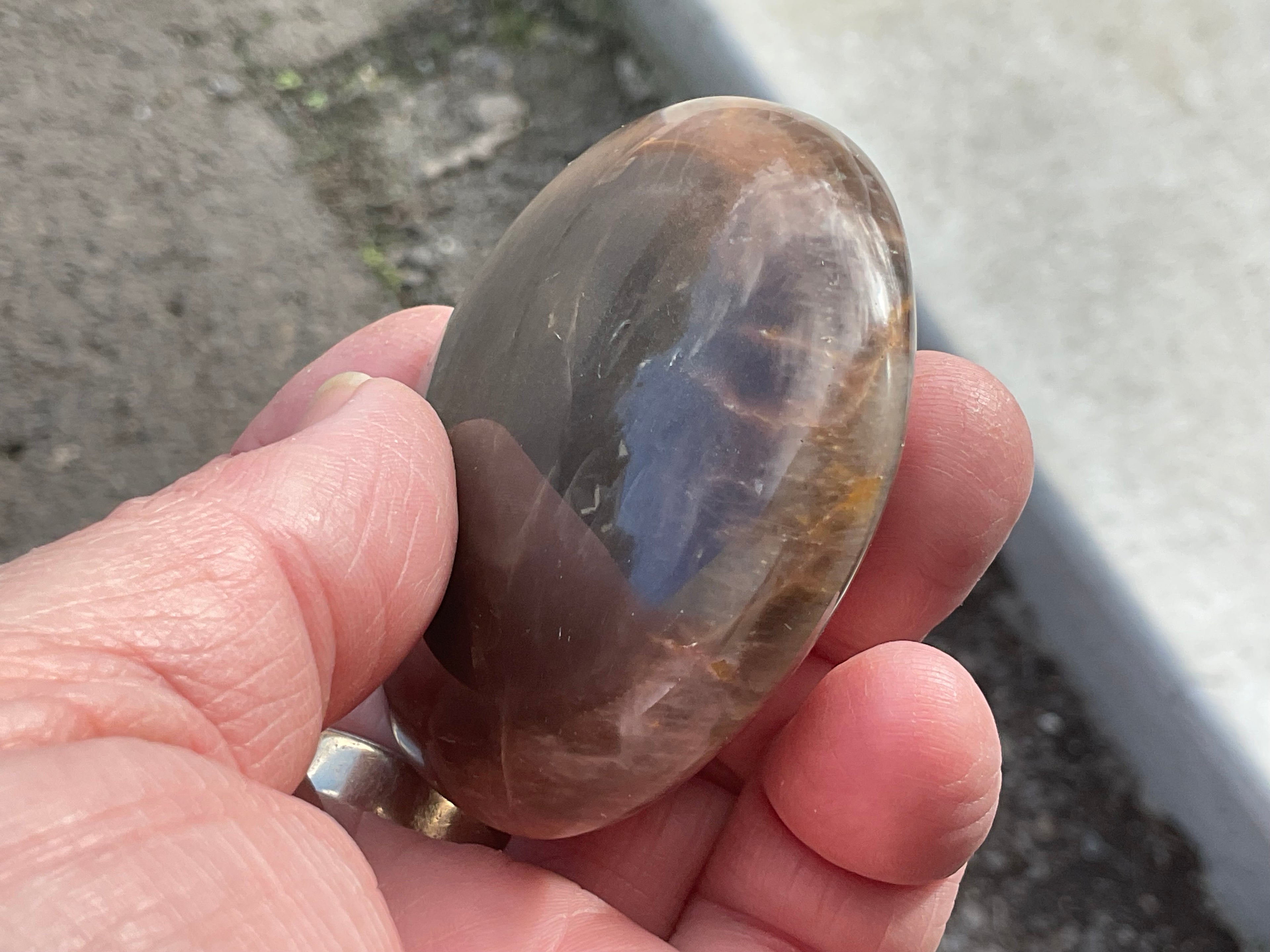 113g Black Moonstone Palmstone 1B