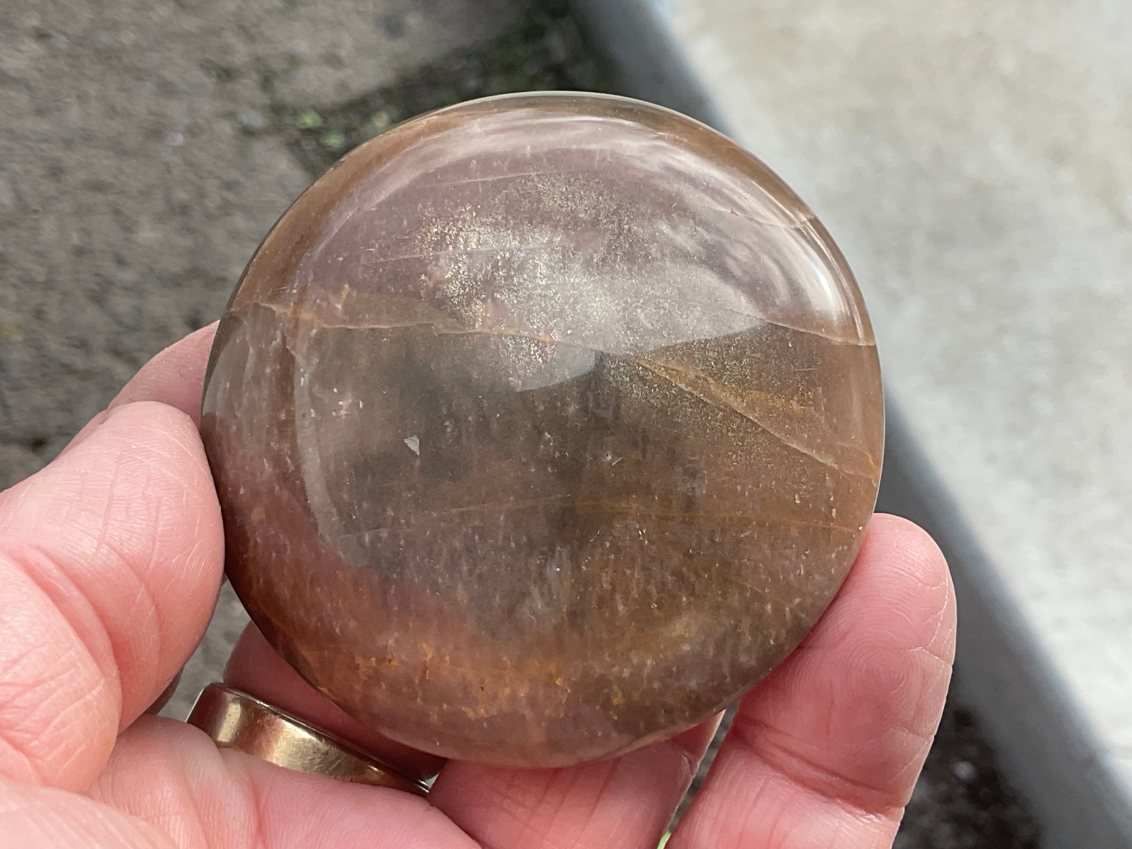 113g Black Moonstone Palmstone 1B