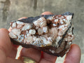 116g Diamond Calcite on Black Siderite with Red Hematite Specimen 8A