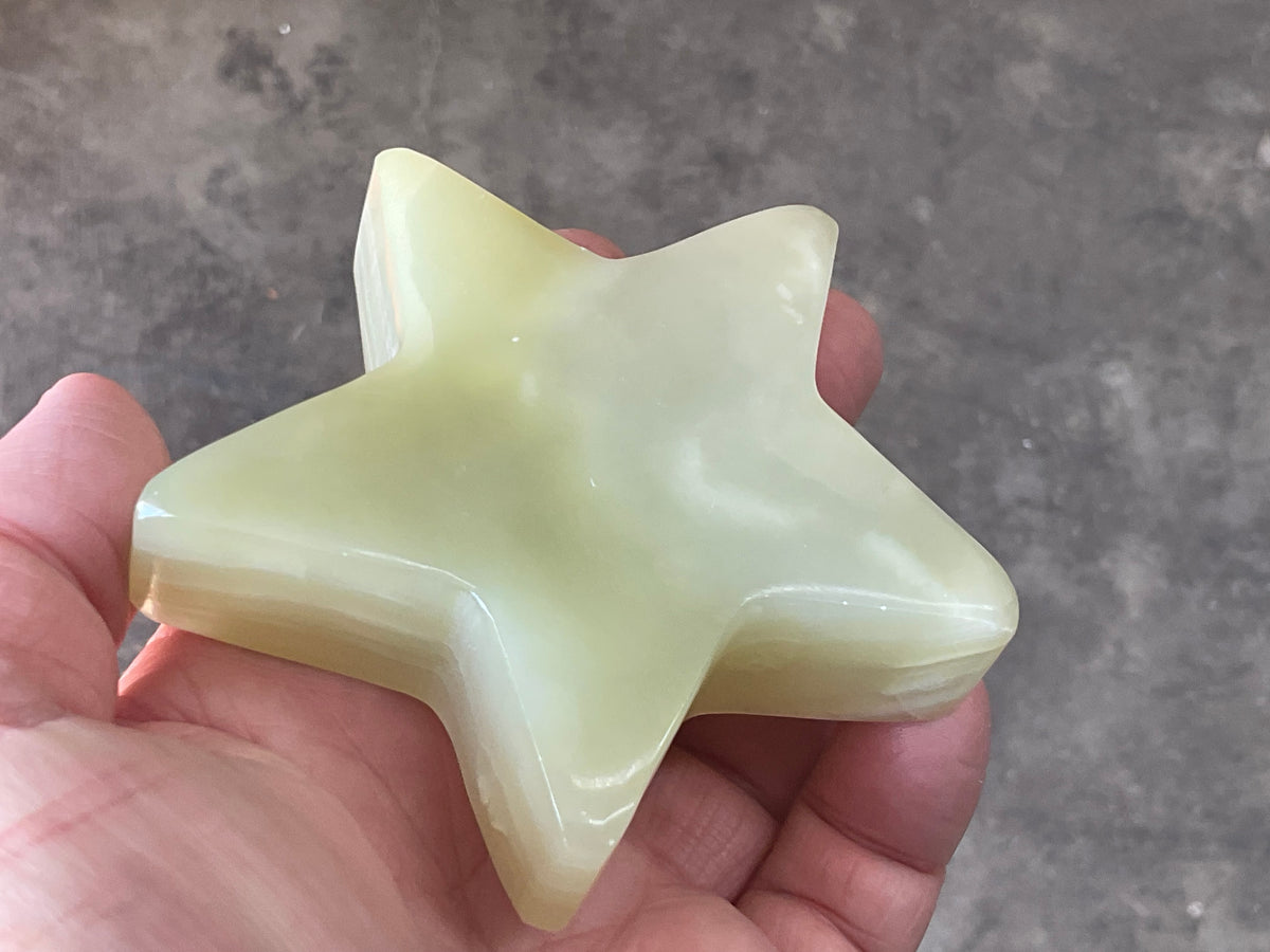 176g Green Banded Onyx (Calcite) Star