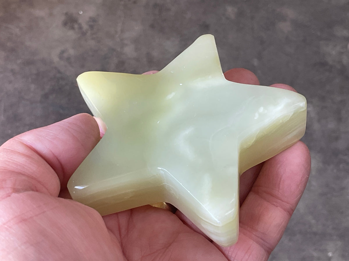 176g Green Banded Onyx (Calcite) Star