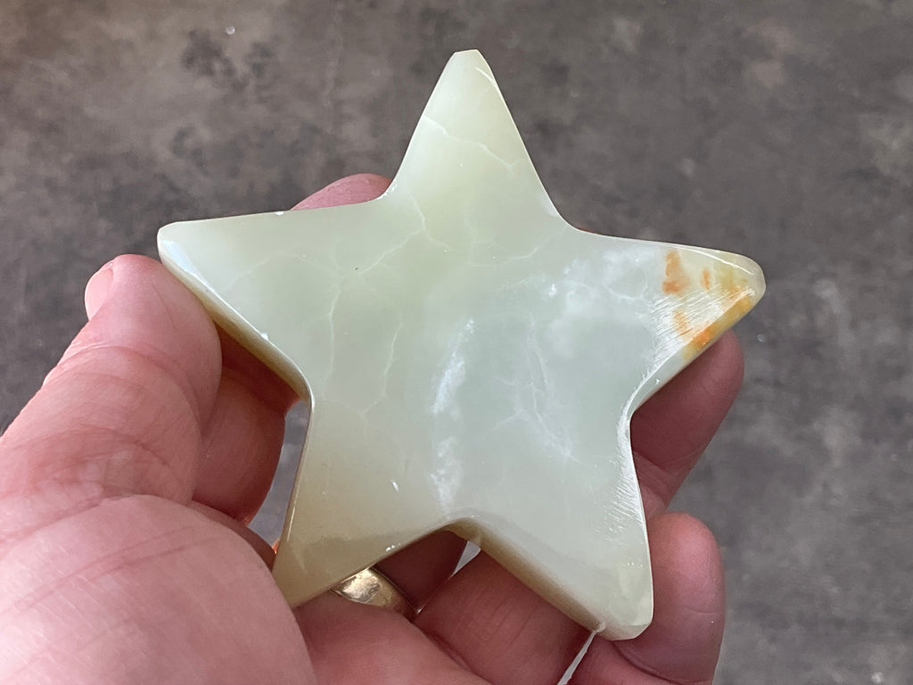 176g Green Banded Onyx (Calcite) Star