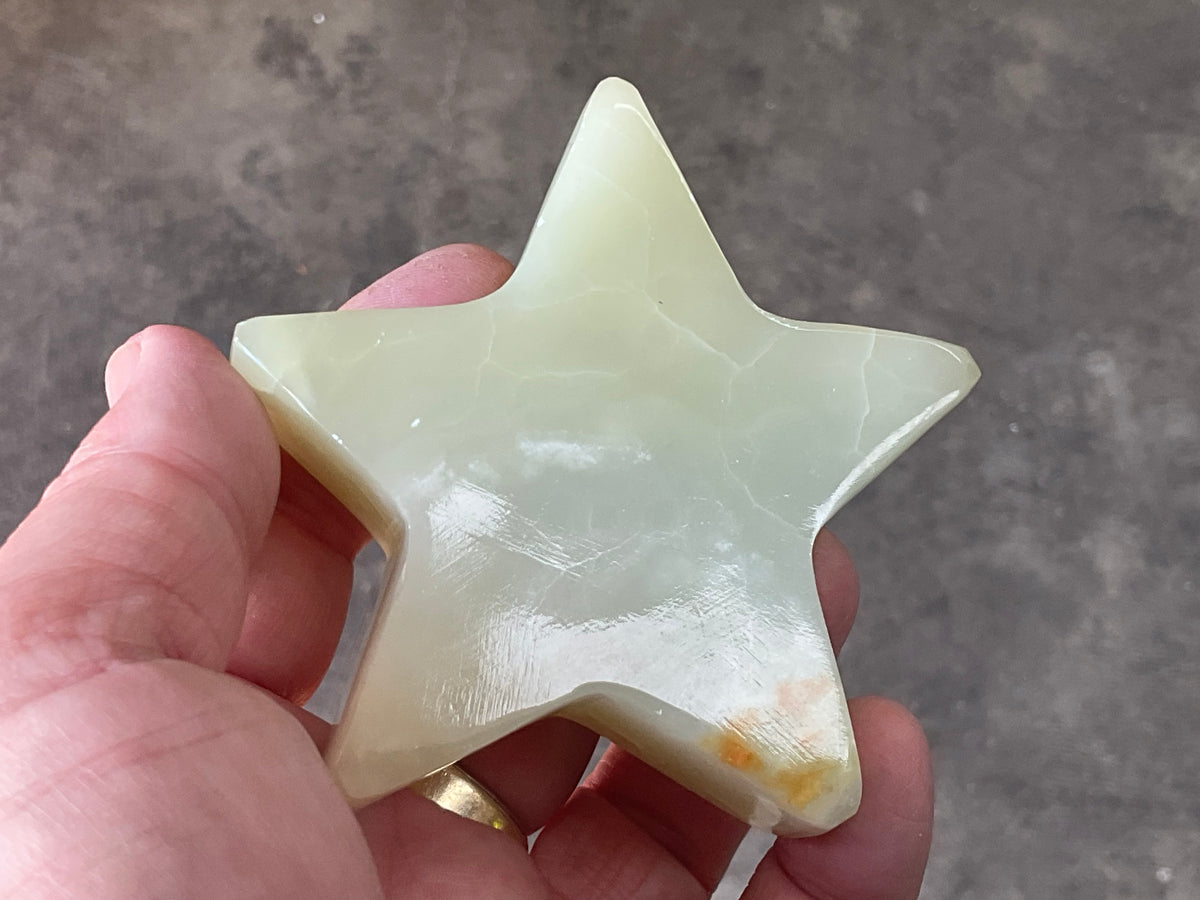 176g Green Banded Onyx (Calcite) Star