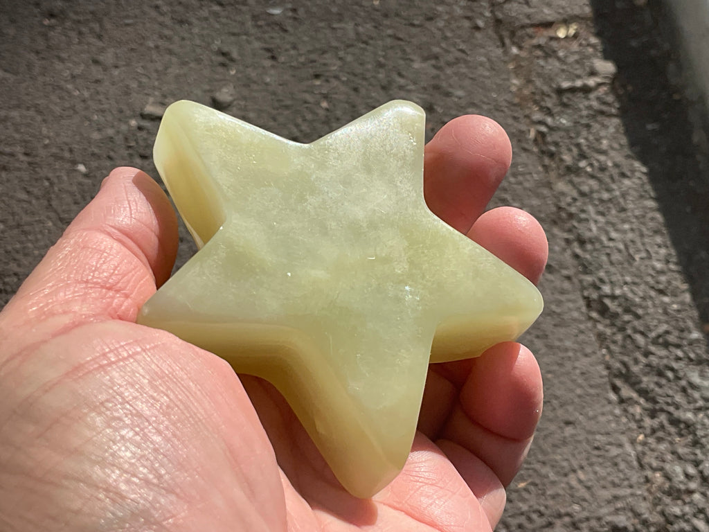 176g Green Banded Onyx (Calcite) Star
