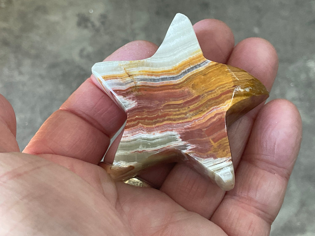 72g Green Banded Onyx (Calcite) Star 1A