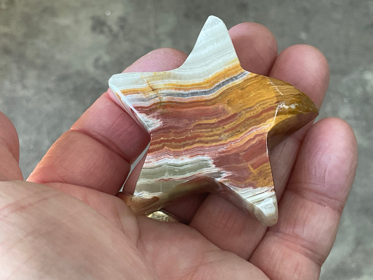 72g Green Banded Onyx (Calcite) Star 1A