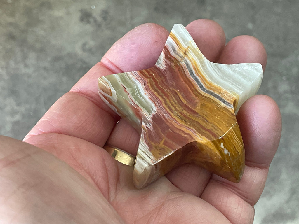72g Green Banded Onyx (Calcite) Star 1A