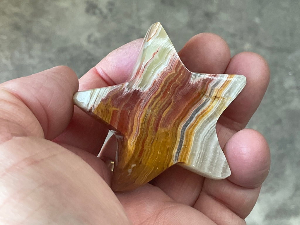 72g Green Banded Onyx (Calcite) Star 1A