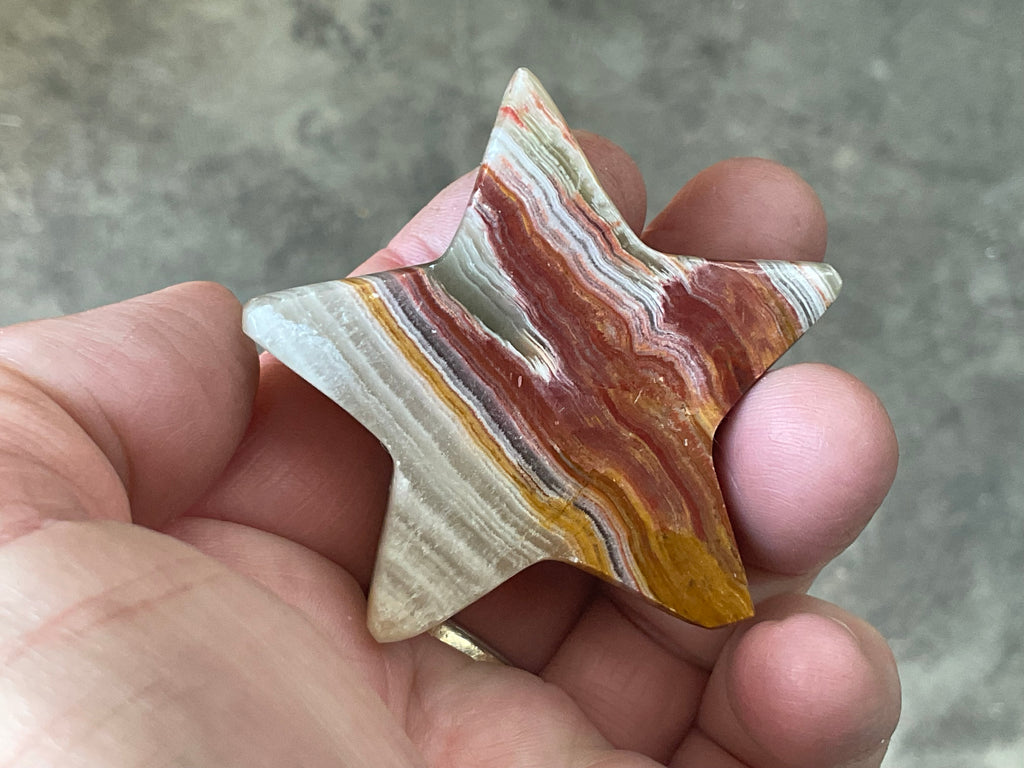 72g Green Banded Onyx (Calcite) Star 1A