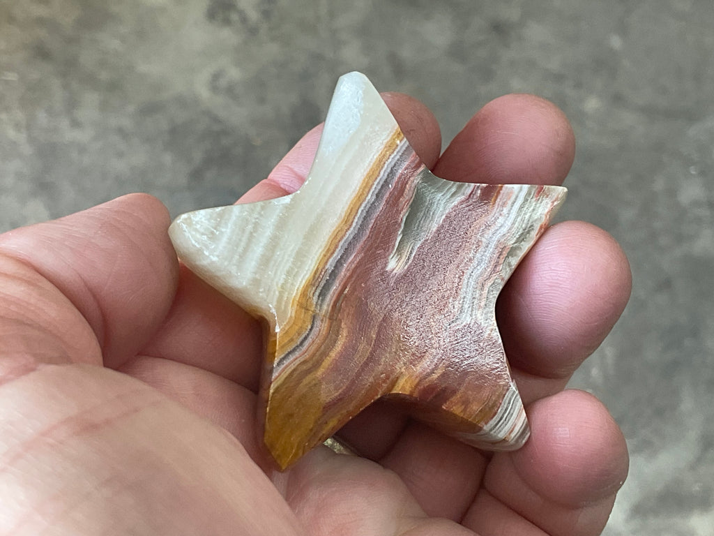 72g Green Banded Onyx (Calcite) Star 1A