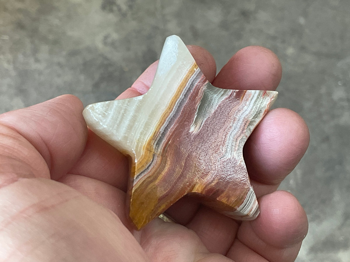 72g Green Banded Onyx (Calcite) Star 1A