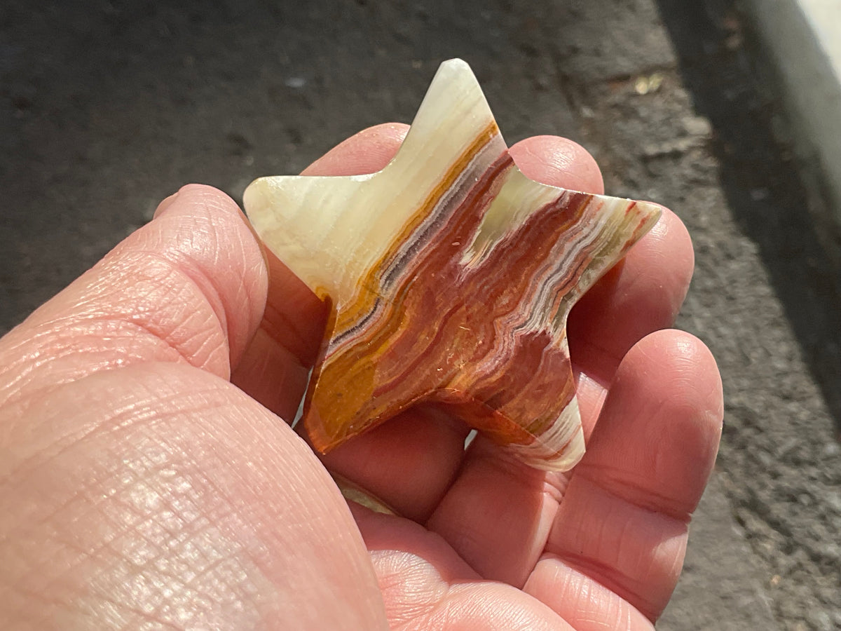72g Green Banded Onyx (Calcite) Star 1A