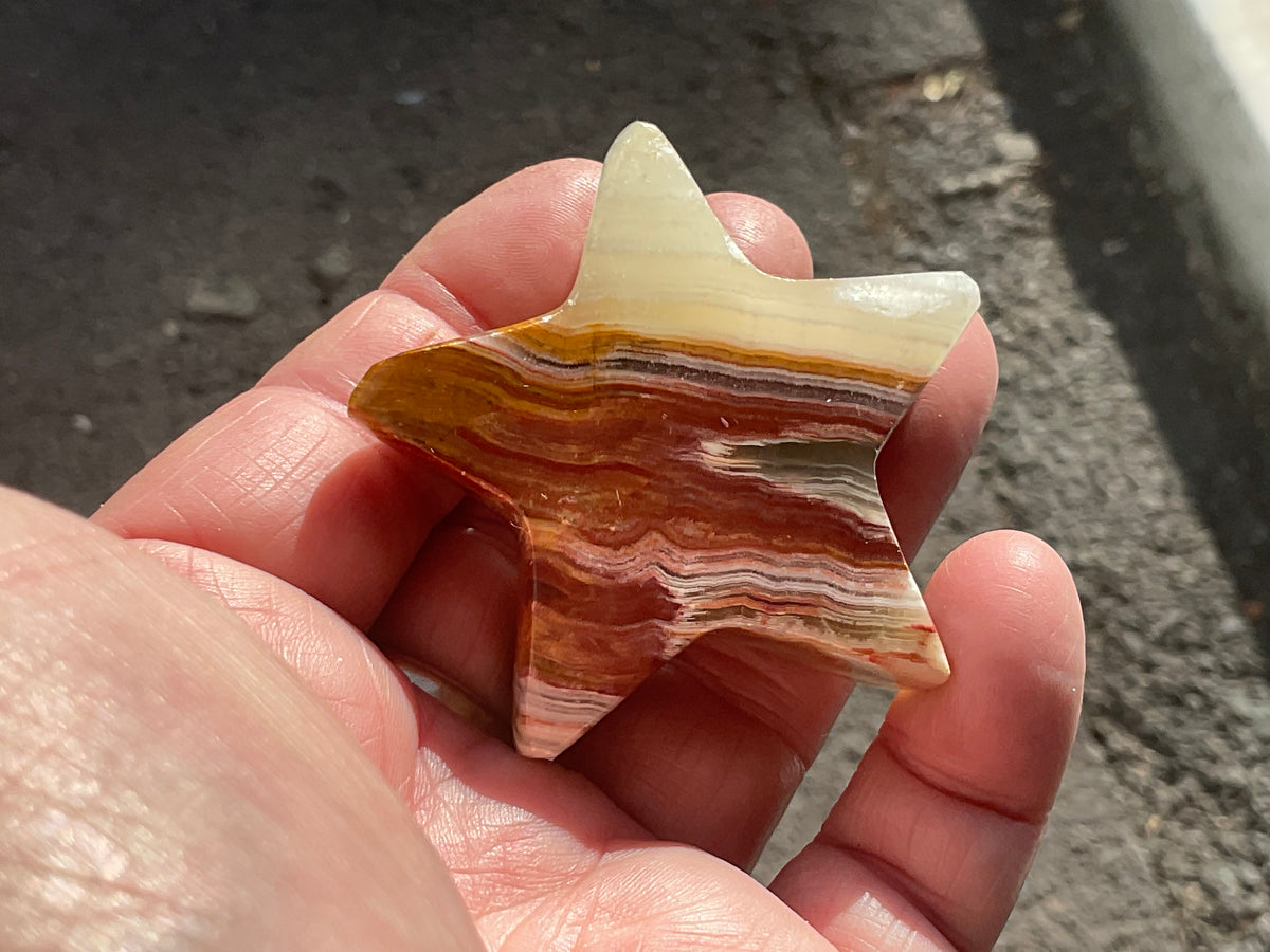 72g Green Banded Onyx (Calcite) Star 1A