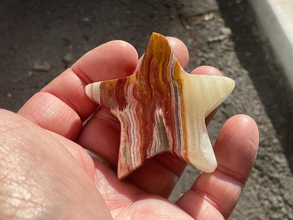 72g Green Banded Onyx (Calcite) Star 1A