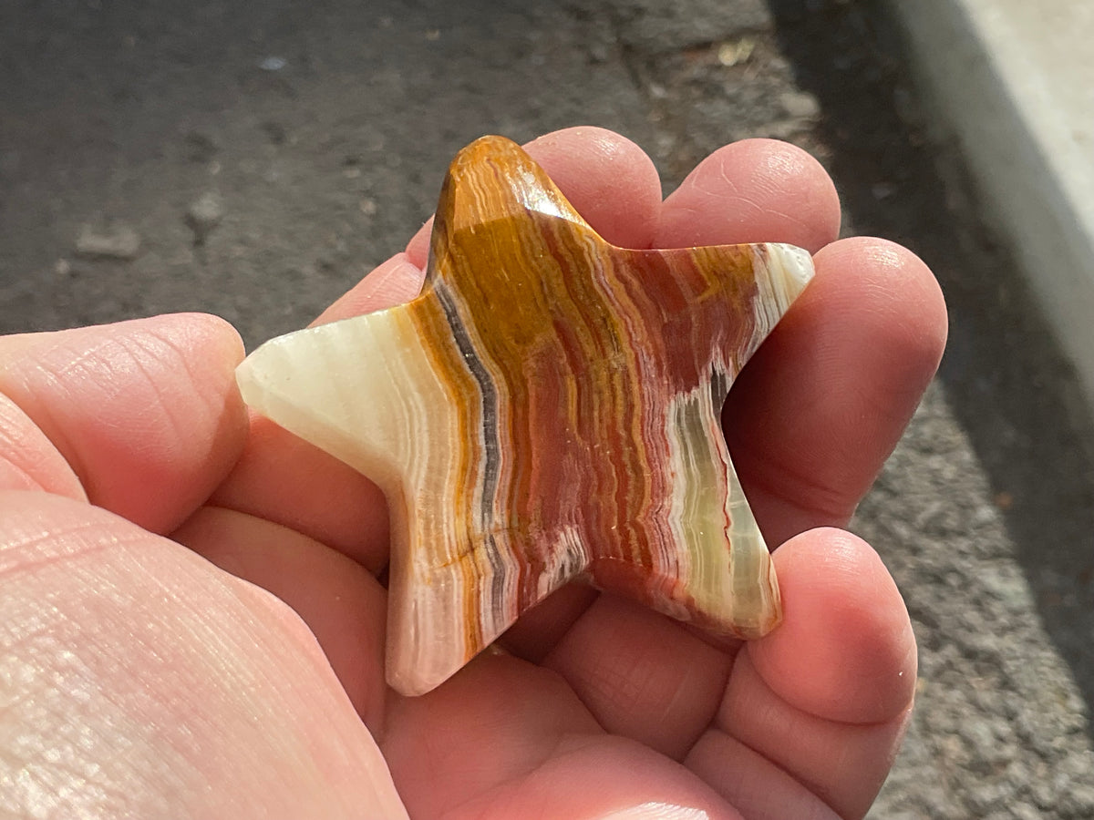 72g Green Banded Onyx (Calcite) Star 1A