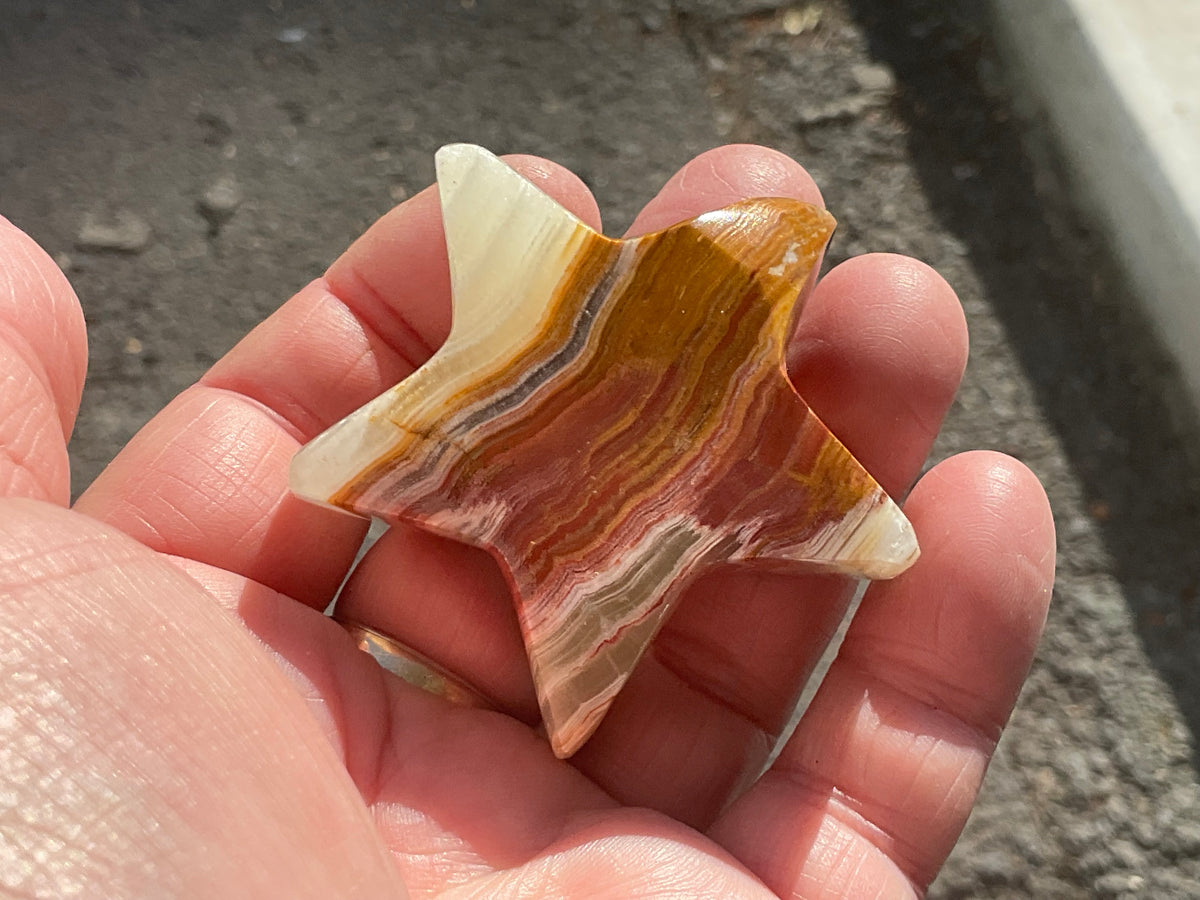 72g Green Banded Onyx (Calcite) Star 1A
