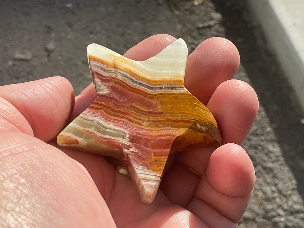 72g Green Banded Onyx (Calcite) Star 1A