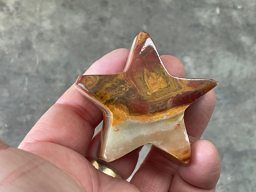 89g Green Banded Onyx (Calcite) Star 1B