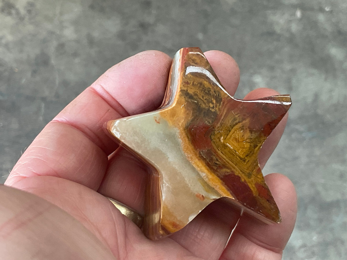 89g Green Banded Onyx (Calcite) Star 1B