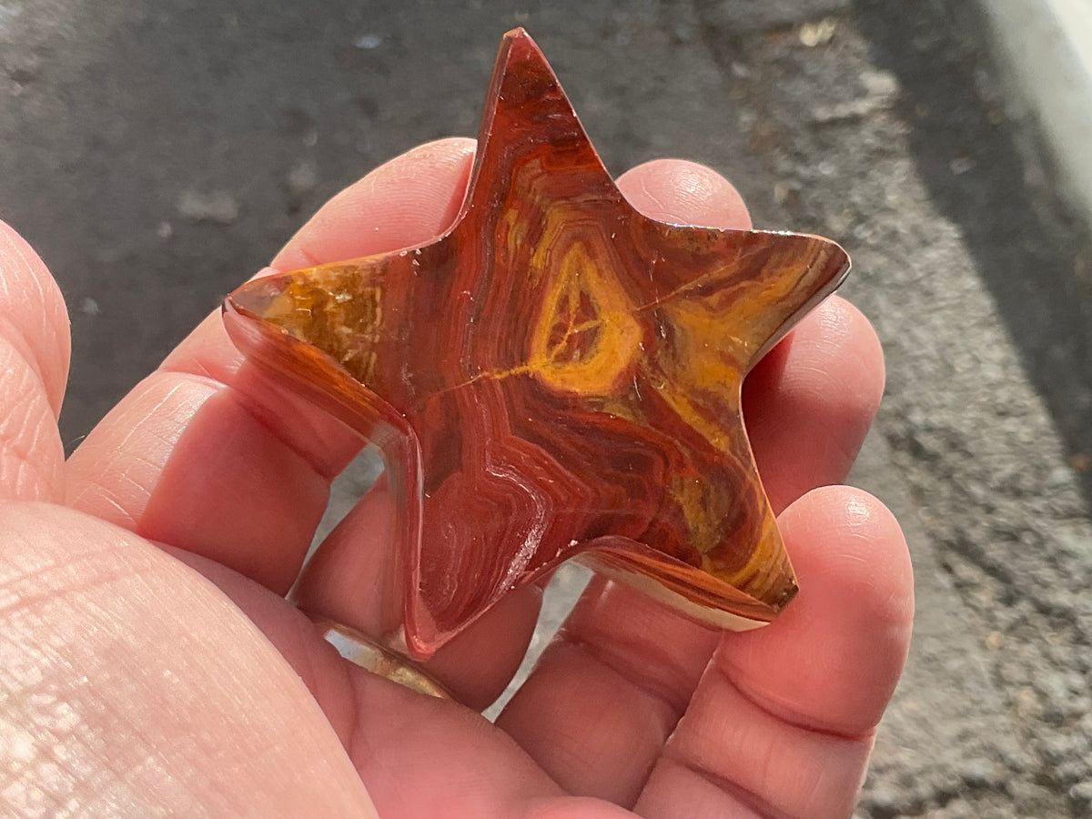 89g Green Banded Onyx (Calcite) Star 1B