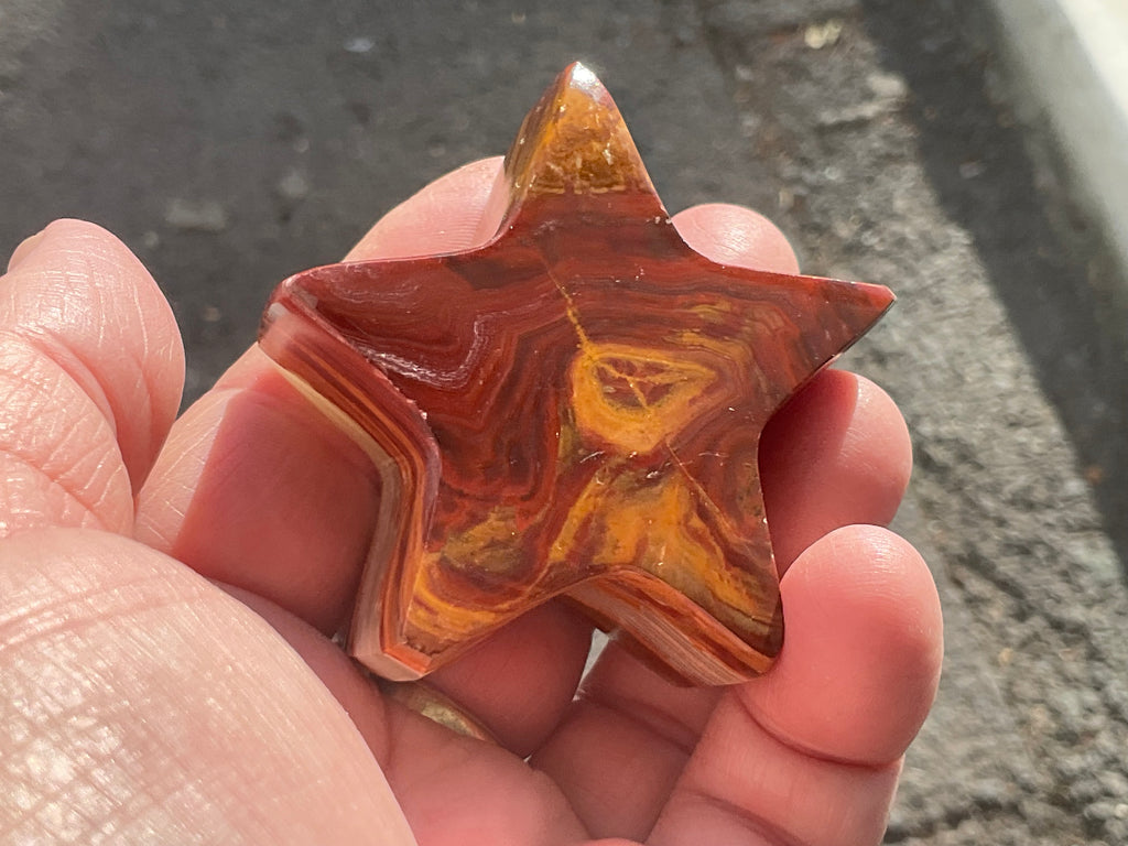 89g Green Banded Onyx (Calcite) Star 1B