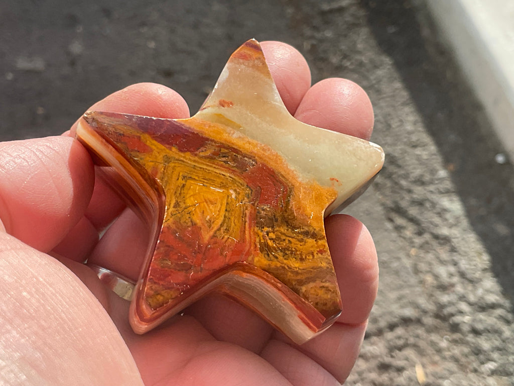 89g Green Banded Onyx (Calcite) Star 1B