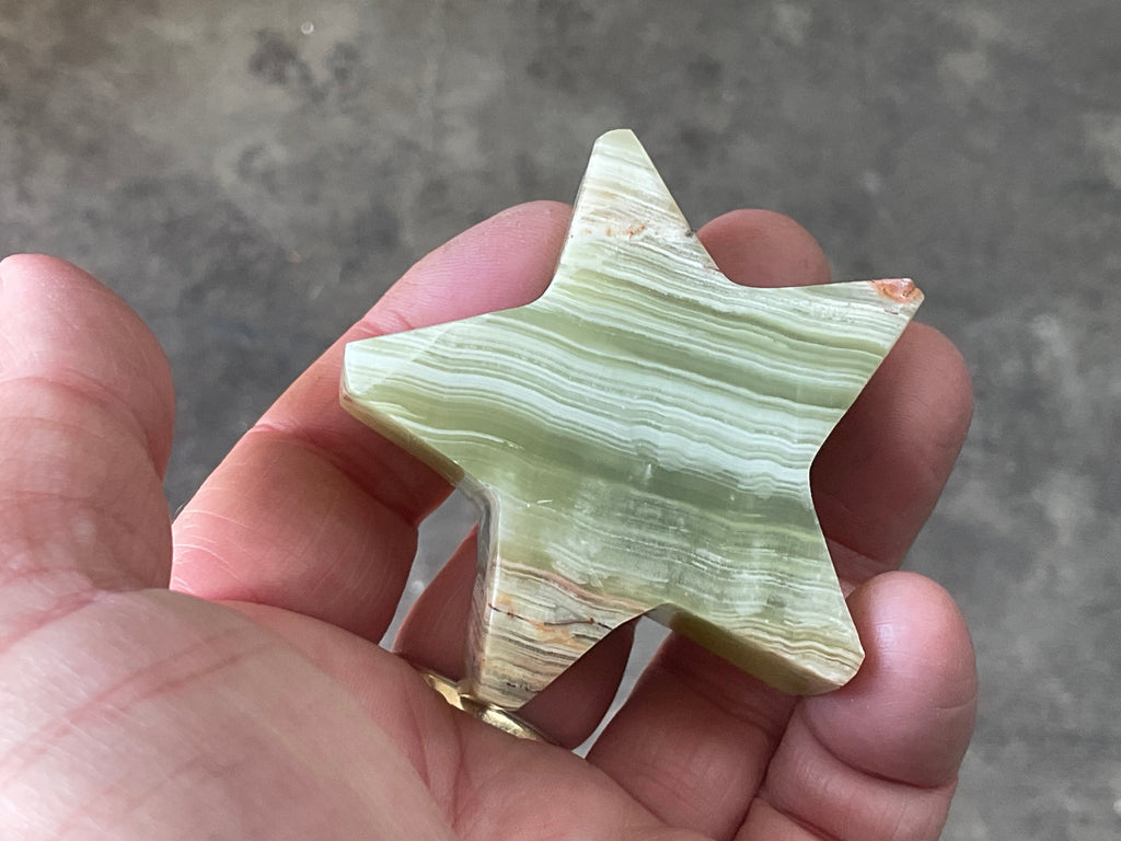 88g Green Banded Onyx (Calcite) Star 1C