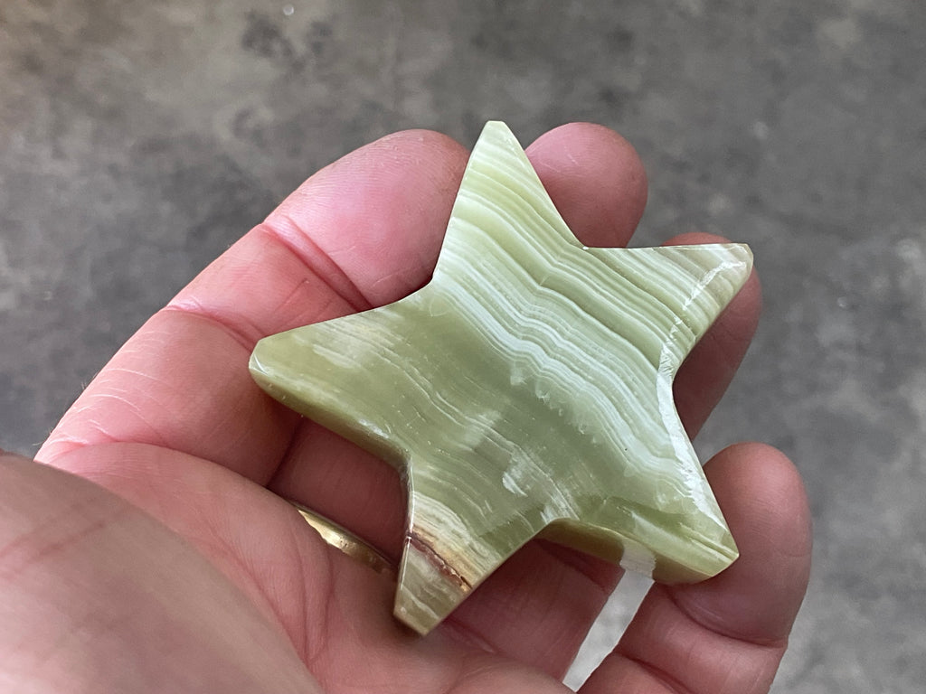 88g Green Banded Onyx (Calcite) Star 1C
