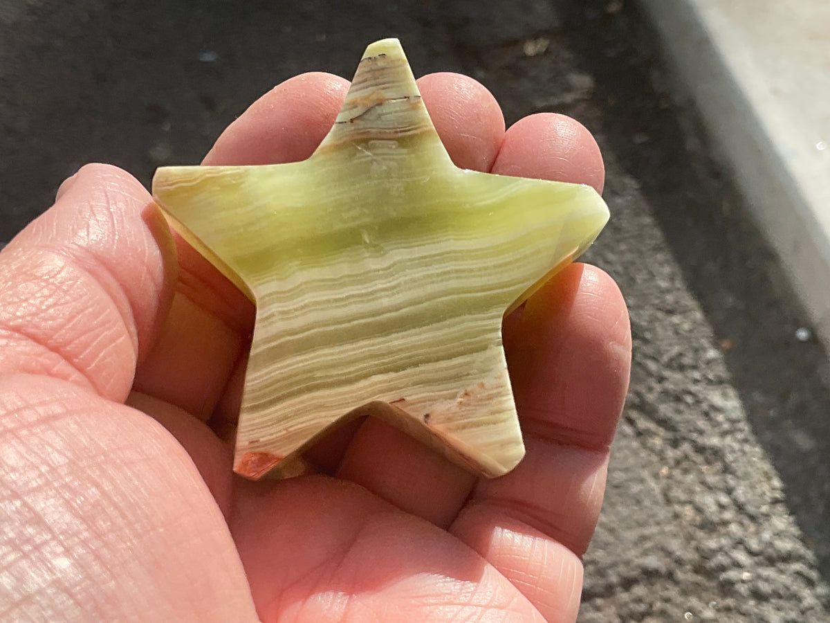 88g Green Banded Onyx (Calcite) Star 1C