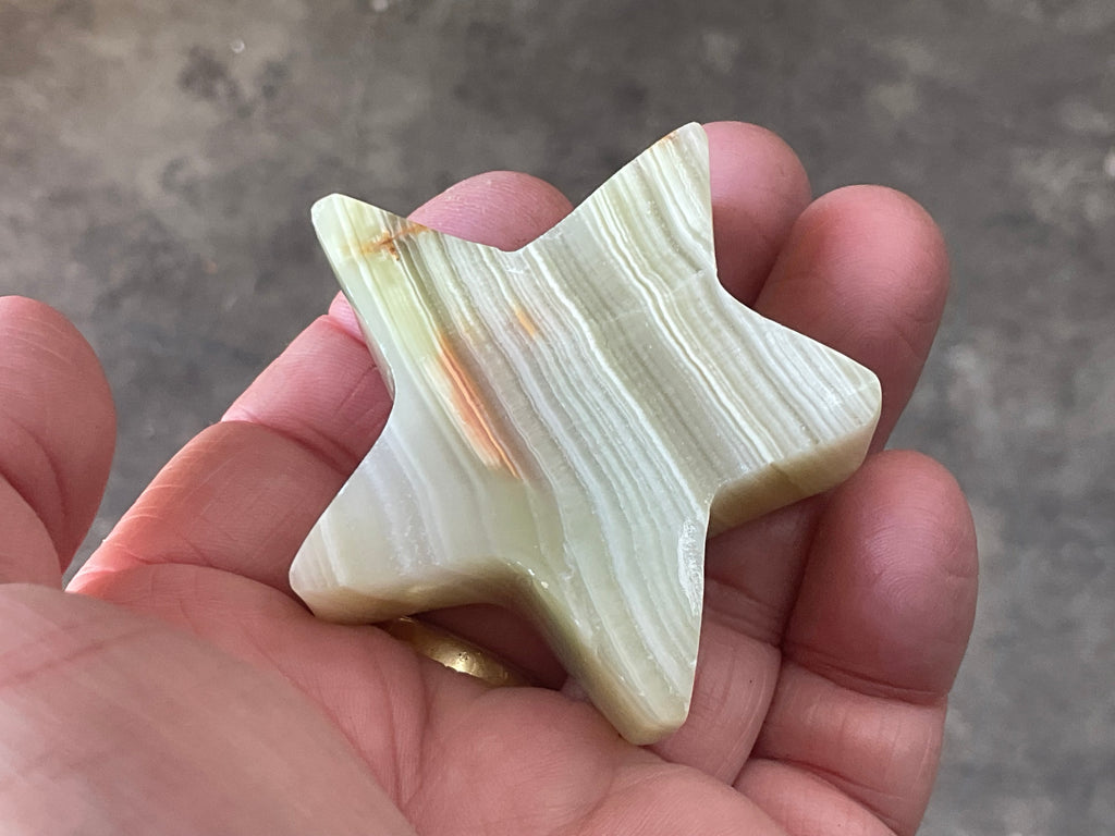 81g Green Banded Onyx (Calcite) Star 1D