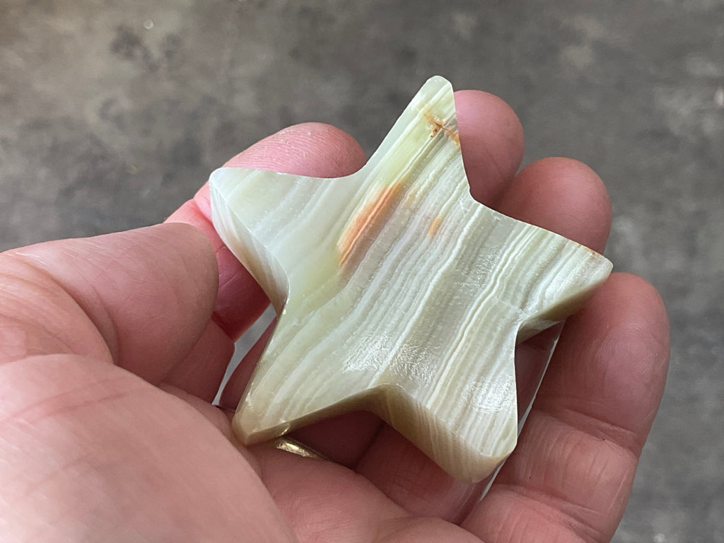 81g Green Banded Onyx (Calcite) Star 1D