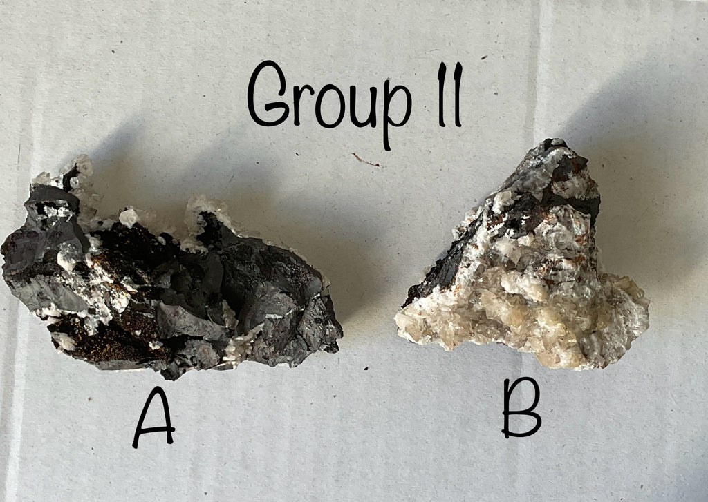 226g Diamond Calcite on Black Siderite with Red Hematite Specimen 11A
