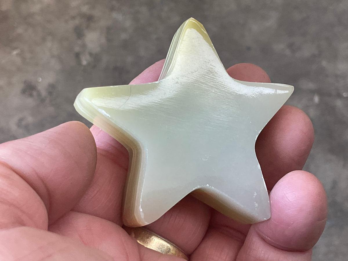 83g Green Banded Onyx (Calcite) Star 2B