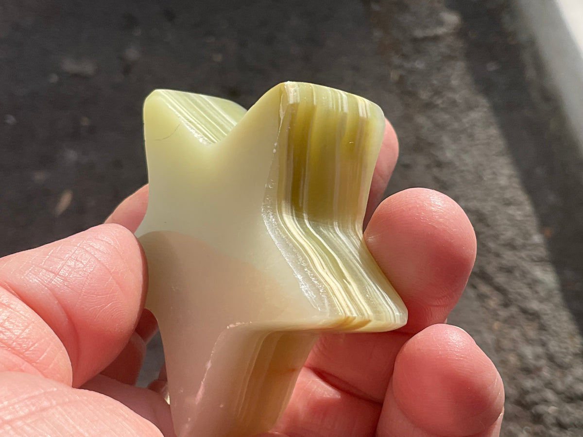 83g Green Banded Onyx (Calcite) Star 2B