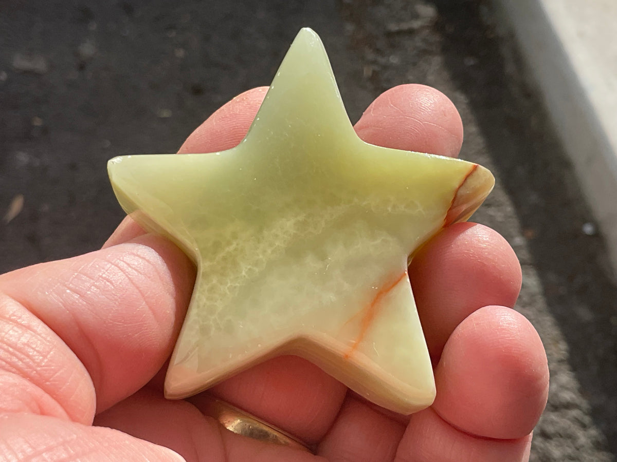 83g Green Banded Onyx (Calcite) Star 2B