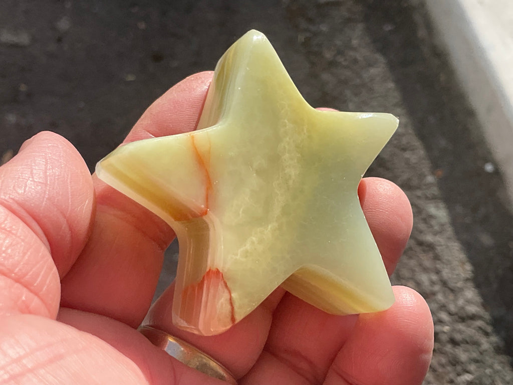 83g Green Banded Onyx (Calcite) Star 2B