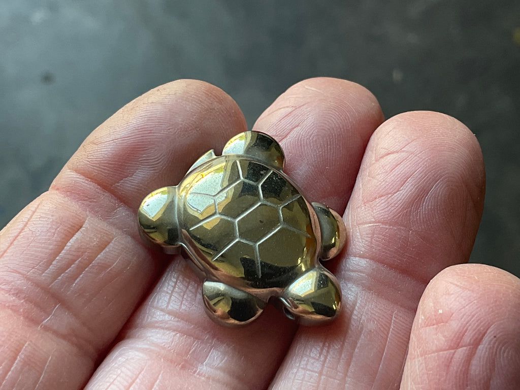 Small Pyrite Carved Turtle