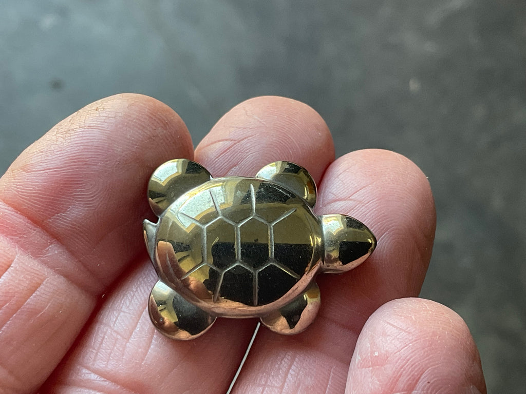 Small Pyrite Carved Turtle