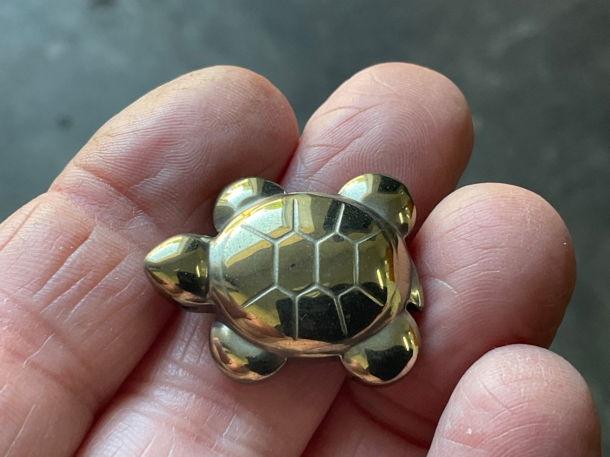 Small Pyrite Carved Turtle