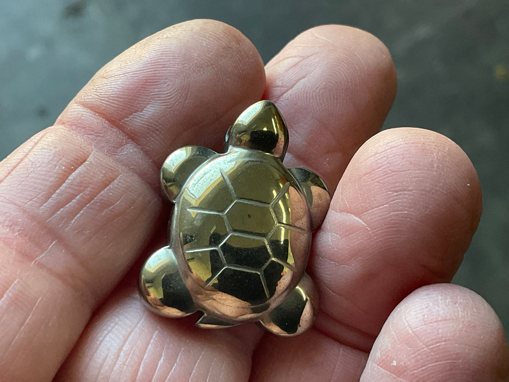 Small Pyrite Carved Turtle
