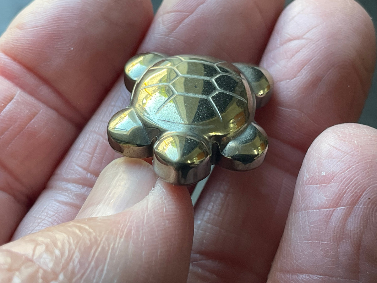 Small Pyrite Carved Turtle